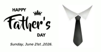 Hvid Father's Day Celebration Facebook begivenhed cover Template