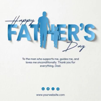 White Modern & Minimal Father's Day Square Video Quadrat (1:1) template