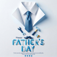 White Modern & Minimal Father's Day Square Video Vierkant (1:1) template
