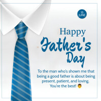 White Modern & Minimal Father's Day Wishes Square (1:1) template