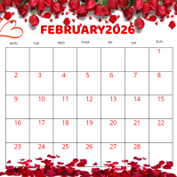 White Modern & Minimal February 2026 Calendar Design Template Instagram Post (2)