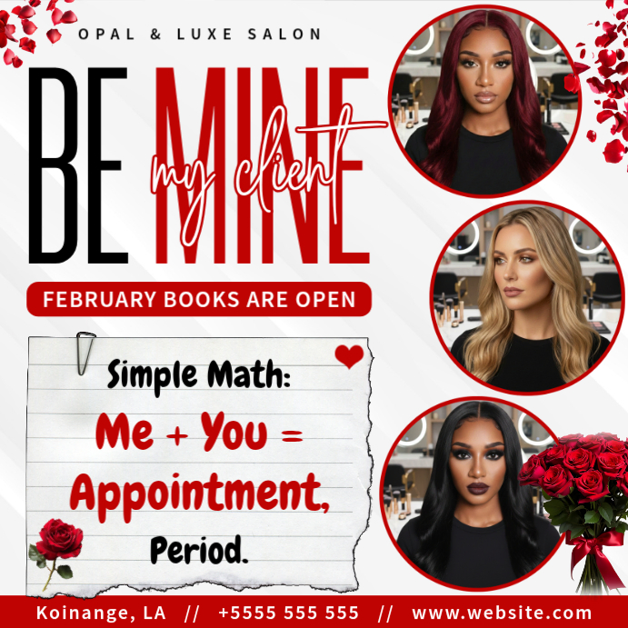 White Modern & Minimal February Booking Instagram Post Template ...
