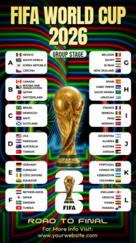 White Modern & Minimal FIFA World Cup 2026 Instagram Story Instagram-verhaal template