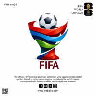 White Modern & Minimal FIFA World Cup 2026 Logo Logotipo template