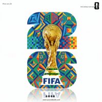 White Modern & Minimal FIFA World Cup 2026 Logo Logótipo template