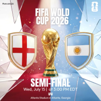 White Modern & Minimal FIFA World Cup Semi-Final Square Video Quadrat (1:1) template