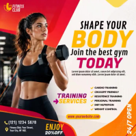 White Fitness Club Promotion Pos Instagram Template