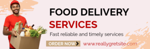 White Modern & Minimal Food Delivery Services Заголовок эл. почты template