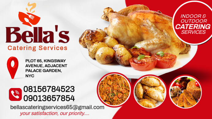 White Modern & Minimal Food Flyer Design Digital Display (16:9) template