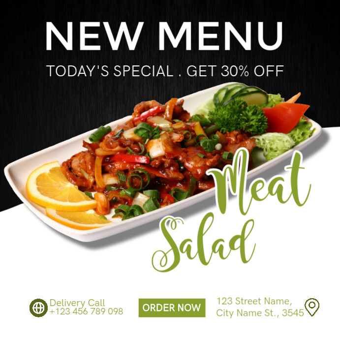 White Modern & Minimal Food Menu Instagram Post template