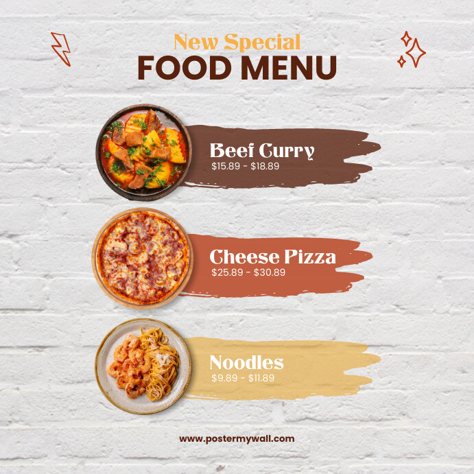 White Modern & Minimal Food Menu Today Pos In Instagram Post template