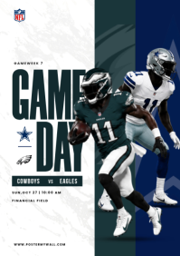 White Football Game Day A4 Template