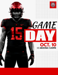 White Football Game Day Pamflet Template