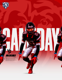 白色 Football Gameday Folder Template