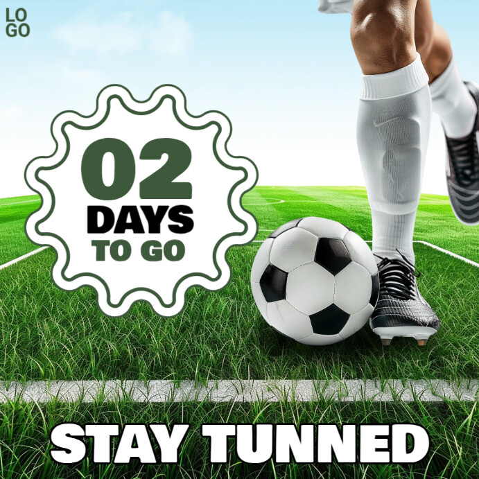 White Modern & Minimal Football Match Countdown Instagram Post template