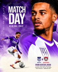White Modern & Minimal Football Match Day A4 Video Instagram Portrait template