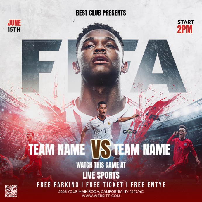 Football Match Promotion Template | PosterMyWall