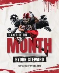 White Modern & Minimal Football Player Of The Month Instagram Portrait template