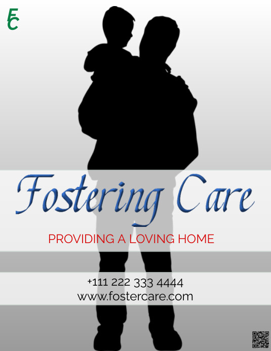 White Modern & Minimal Foster Care Flyer (us Template | PosterMyWall