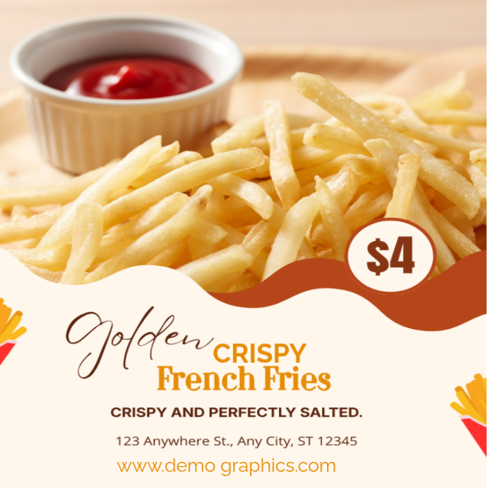 Copy of White Modern & Minimal French Fries Promotion Instagram Post ...