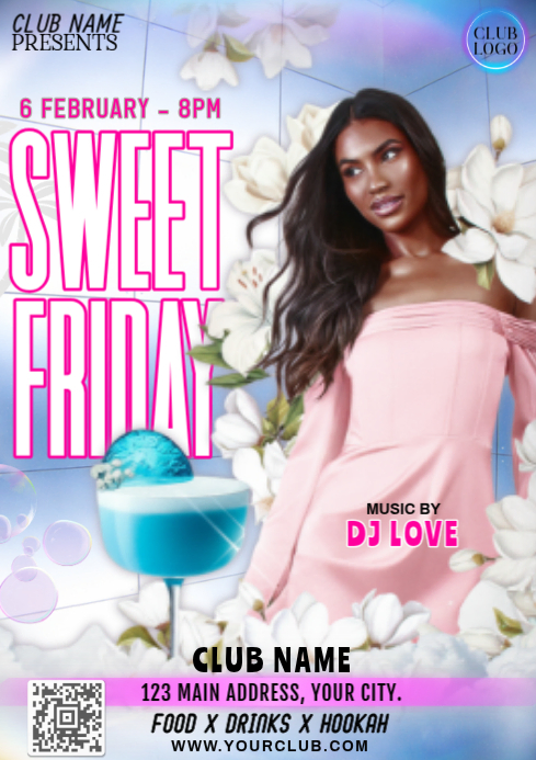 Plantilla de White Modern & Minimal Friday Night Party Invitation ...