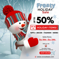 White Modern & Minimal Frosty Holiday Sale Instagram Post template