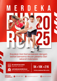 White Modern & Minimal Fun Run Event A4 template