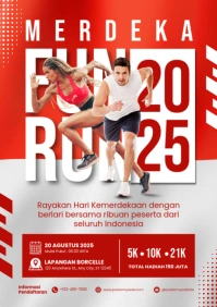 White Modern & Minimal Fun Run Event A4 template