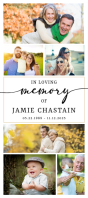 White Modern & Minimal Funeral Photo Collage Rack Card template