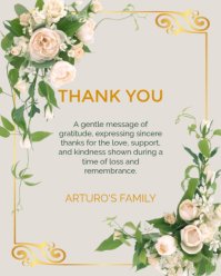 White Modern & Minimal Funeral Thank You Note Instagram Portrait template
