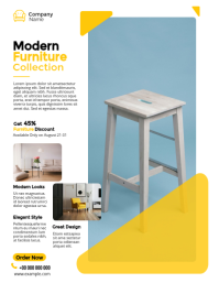 White Modern & Minimal Furniture Sale Flyer Pamflet (VSA Brief) template