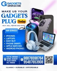 White Modern & Minimal Gadgets Store Flyer Design  Instagram Portrait template