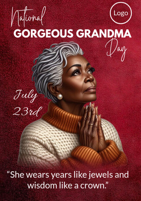 White Modern & Minimal Geogeous Grandma Day  A4 template