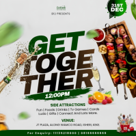 White Modern & Minimal Get Together Party Flyer Template | 2025 Celebration Event Instagram Post