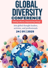 White Modern & Minimal Global Diversity Conference A2 template