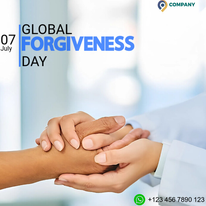 White Modern & Minimal Global Forgiveness Day - July 7 Instagram Post template