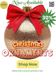 White Modern & Minimal Gold Christmas Ornaments Sale Flyer (us Letter) template