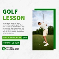 White Modern & Minimal Golf Lesson Instagram Instagram-Beitrag template