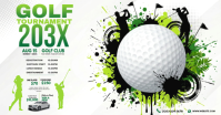 White Modern & Minimal Golf Tournament Facebook Shared Image template