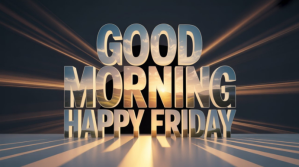 White Modern & Minimal Good Morning Happy Friday Sunrise Poster With Light Rays Design Digital Displ Digitale Vertoning (16:9) template