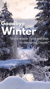 White Modern & Minimal Goodbye Winter Season And Thankyou Experience Reel Instagram template