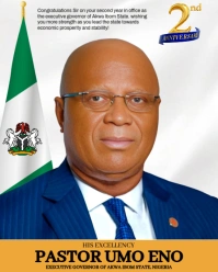 White Modern & Minimal Governor Anniversary 2nd Year In Office Instagram Portrait template