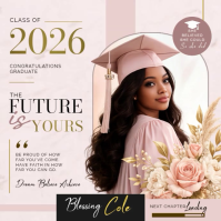 White Modern & Minimal Graduation Announcement Instagram Post Video template