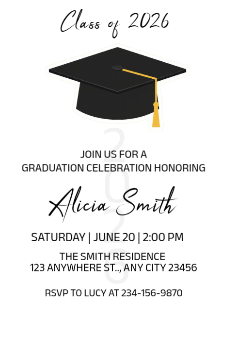 White Graduation Celebration A4 Template | PosterMyWall