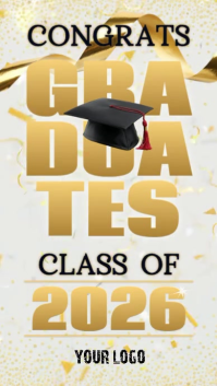 White Gold Graduation Celebration Instagram Story Video template