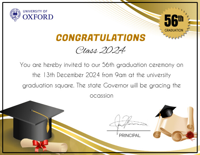 White Modern & Minimal Graduation Invitation Card Template Flyer (us Letter)