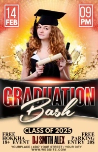 White Modern & Minimal  Graduation Party Half Page Wide 半版 template