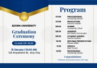 White Modern & Minimal Graduation Program A2 template