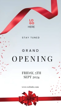 White Modern & Minimal Grand Opening Ceremony Instagram Story template