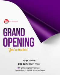 White Grand Opening Event Instagram Portrait Template